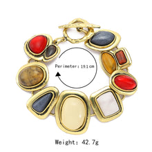 Load image into Gallery viewer, Colorful natural stone crystal glass exaggerated bracelet women&#39;s high-end accessory