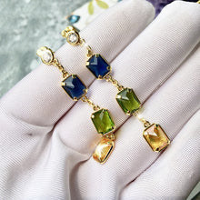 Load image into Gallery viewer, Candy colored irregular cut colored stone long earrings for women