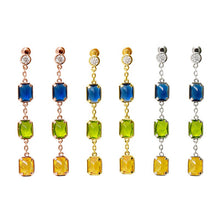 Load image into Gallery viewer, Candy colored irregular cut colored stone long earrings for women