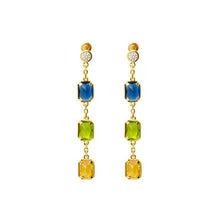 Load image into Gallery viewer, Candy colored irregular cut colored stone long earrings for women