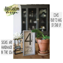 Load image into Gallery viewer, Farmhouse Wall Decor, Family of 5 Home Sign, Rustic Wooden Frame Decoration