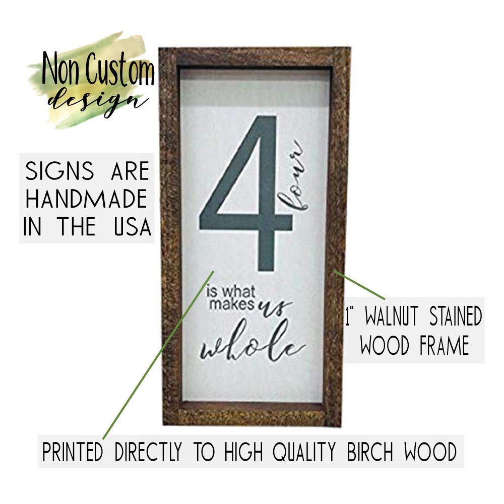 Farmhouse Wall Decor, Family of 5 Home Sign, Rustic Wooden Frame Decoration