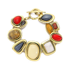 Load image into Gallery viewer, Colorful natural stone crystal glass exaggerated bracelet women&#39;s high-end accessory