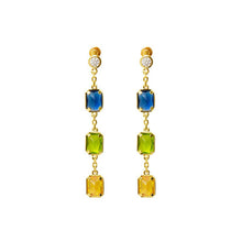 Load image into Gallery viewer, Candy colored irregular cut colored stone long earrings for women