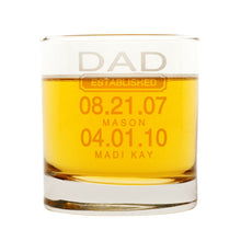 Load image into Gallery viewer, Personalized Engraved Whiskey Glass For Dad