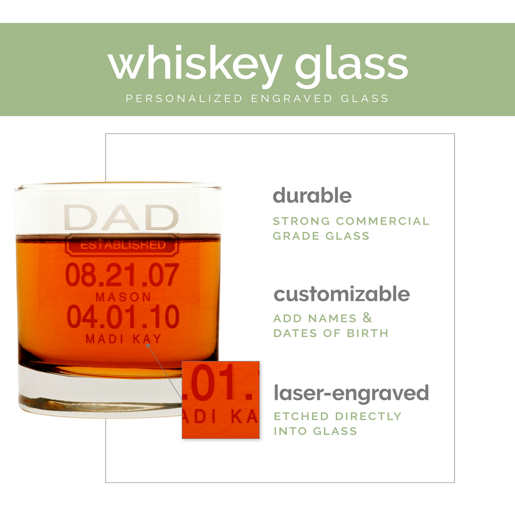 Personalized Engraved Whiskey Glass For Dad