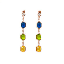 Load image into Gallery viewer, Candy colored irregular cut colored stone long earrings for women