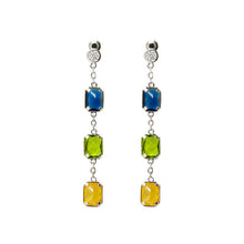 Load image into Gallery viewer, Candy colored irregular cut colored stone long earrings for women