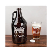 Load image into Gallery viewer, Personalized Engraved 64 oz. Glass Growler for Dad or Grandpa