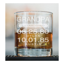 Load image into Gallery viewer, Personalized Engraved Whiskey Glass For Dad