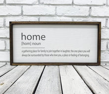 Load image into Gallery viewer, &quot;Home [Home] Noun...&quot; Wooden Farmhouse Home Decor Sign