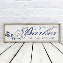 Load image into Gallery viewer, Personalized Lovebirds Name Sign with Wooden Frame