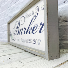 Load image into Gallery viewer, Personalized Lovebirds Name Sign with Wooden Frame