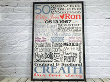 Load image into Gallery viewer, 50 Year Anniversary Personalized Wooden Subway Sign