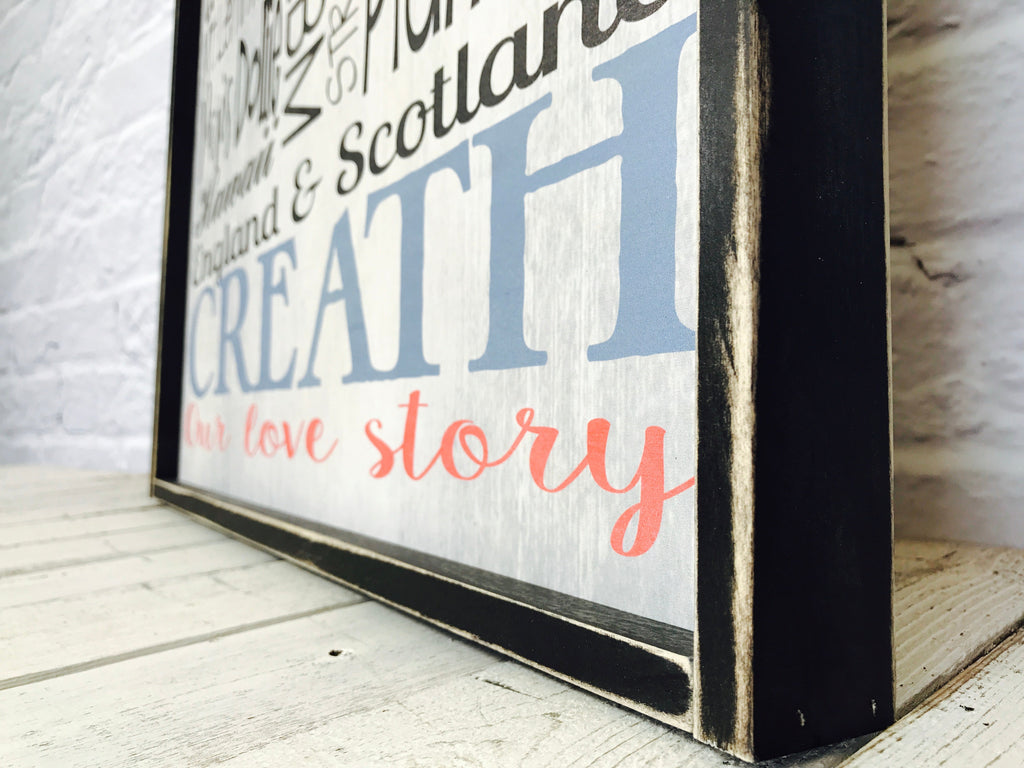 50 Year Anniversary Personalized Wooden Subway Sign