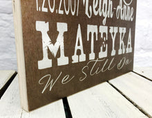 Load image into Gallery viewer, 10 Year Personalized Wooden Anniversary Subway Sign