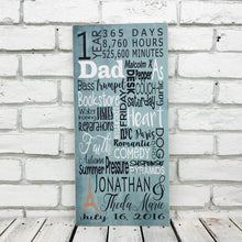 Load image into Gallery viewer, 1 Year Personalized Wooden Anniversary Subway Sign