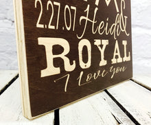 Load image into Gallery viewer, 10 Year Personalized Wooden Anniversary Subway Sign