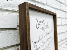 Load image into Gallery viewer, &quot;Jesus Replied&quot; Wooden Farmhouse Decor Sign