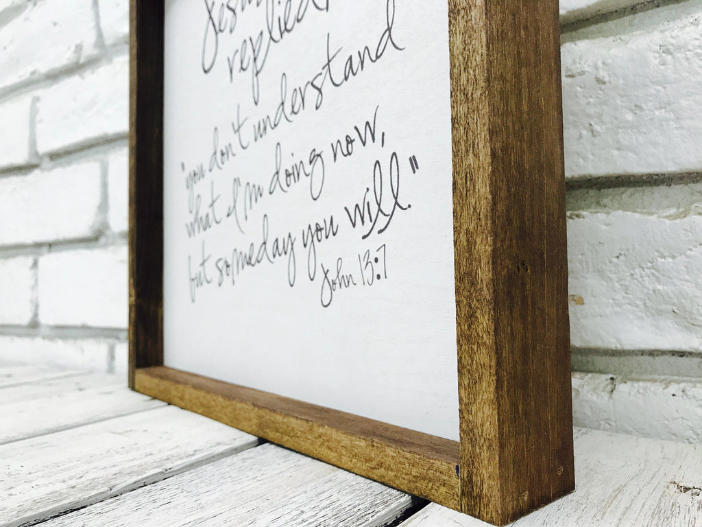 "Jesus Replied" Wooden Farmhouse Decor Sign