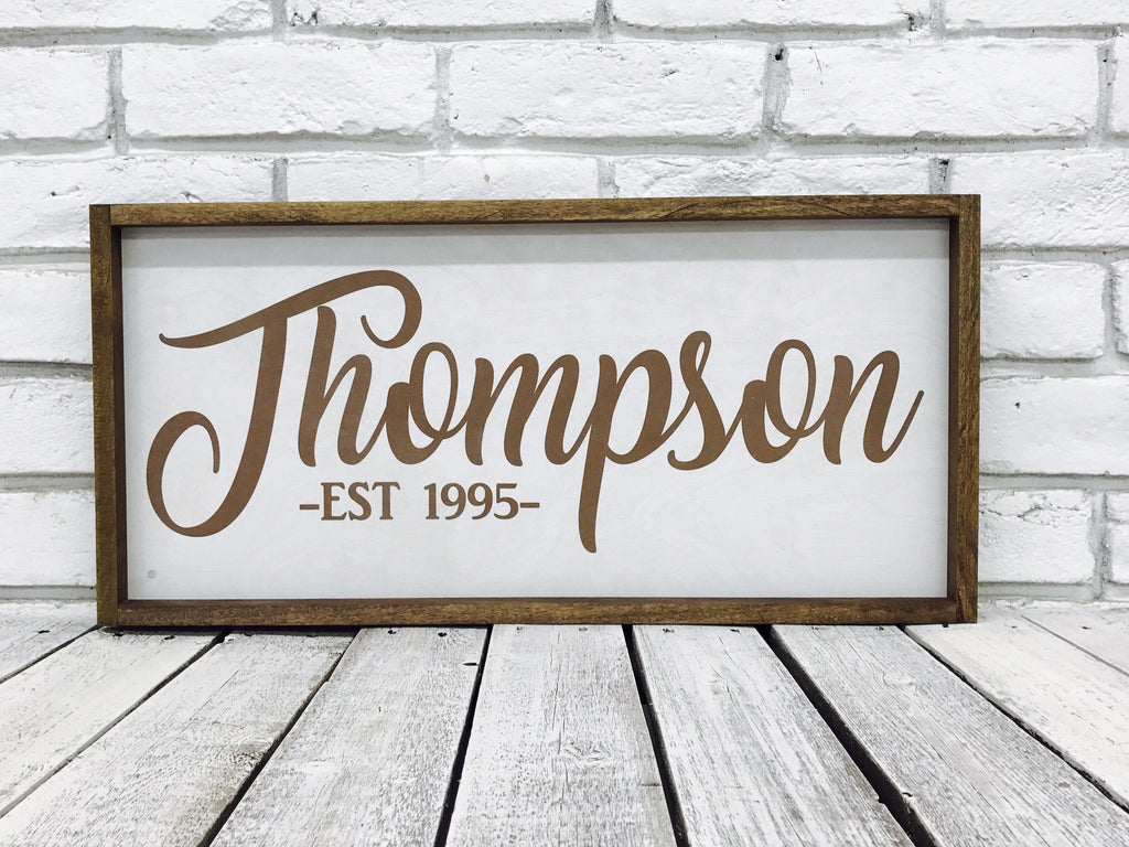 Personalized Family Name Wooden Framed Sign