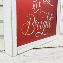 Load image into Gallery viewer, &quot;Merry and Bright&quot; Red and Silver Tin Christmas Decor