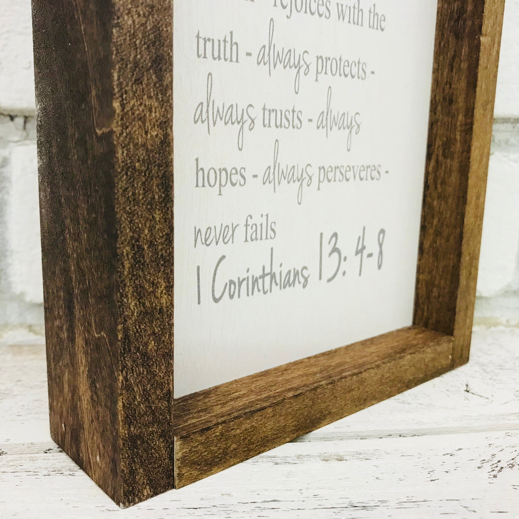 "Love is Patient" Wooden Farmhouse Home Decor Sign