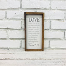 Load image into Gallery viewer, &quot;Love is Patient&quot; Wooden Farmhouse Home Decor Sign