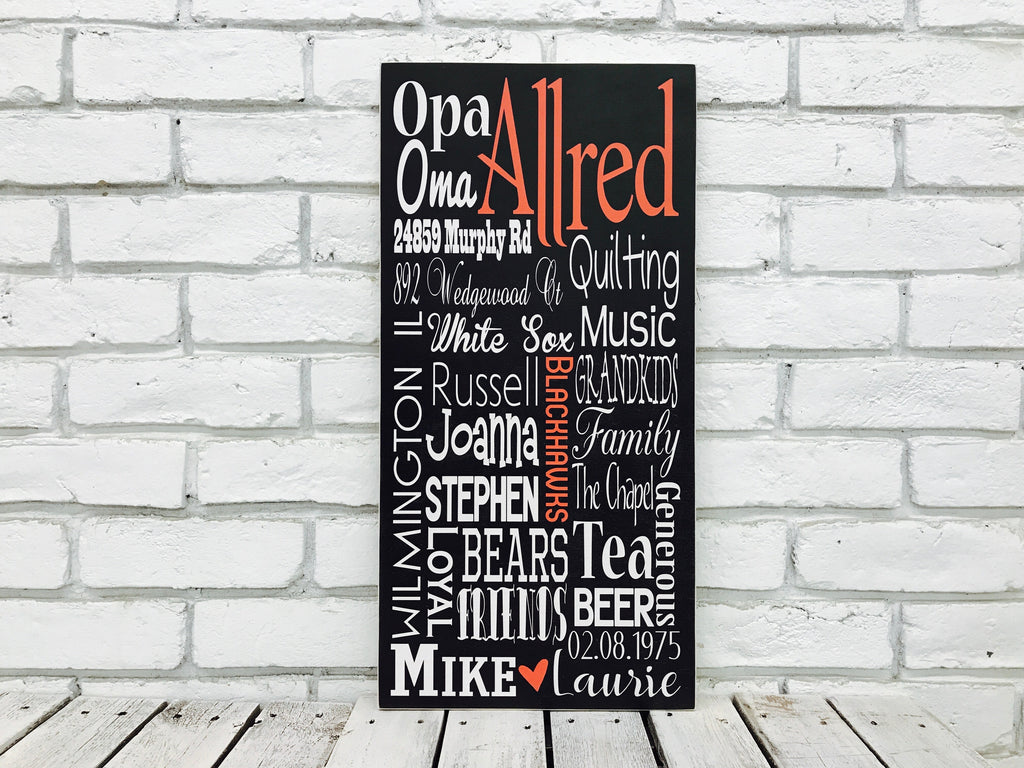 Personalized Family Name Sign Subway Wall Art