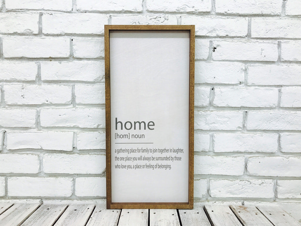 "Home [Home] Noun..." Wooden Farmhouse Home Decor Sign