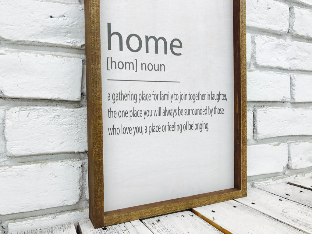 "Home [Home] Noun..." Wooden Farmhouse Home Decor Sign