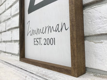 Load image into Gallery viewer, Personalized Family Last Name and Established Date Wooden Sign