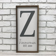 Load image into Gallery viewer, Personalized Family Last Name and Established Date Wooden Sign