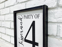 Load image into Gallery viewer, Personalized Family Last Name and Party of 4 Wooden Sign