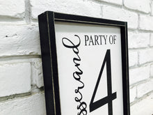 Load image into Gallery viewer, Personalized Family Last Name and Party of 4 Wooden Sign