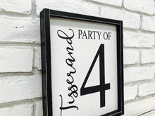 Load image into Gallery viewer, Personalized Family Last Name and Party of 4 Wooden Sign