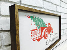 Load image into Gallery viewer, &quot;Merry Christmas&quot; Wooden Sign of Red Truck