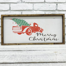 Load image into Gallery viewer, &quot;Merry Christmas&quot; Wooden Sign of Red Truck