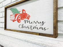 Load image into Gallery viewer, &quot;Merry Christmas&quot; Wooden Sign of Red Truck