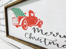 Load image into Gallery viewer, &quot;Merry Christmas&quot; Wooden Sign of Red Truck