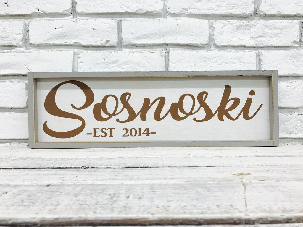 Personalized Family Name Sign on Wood