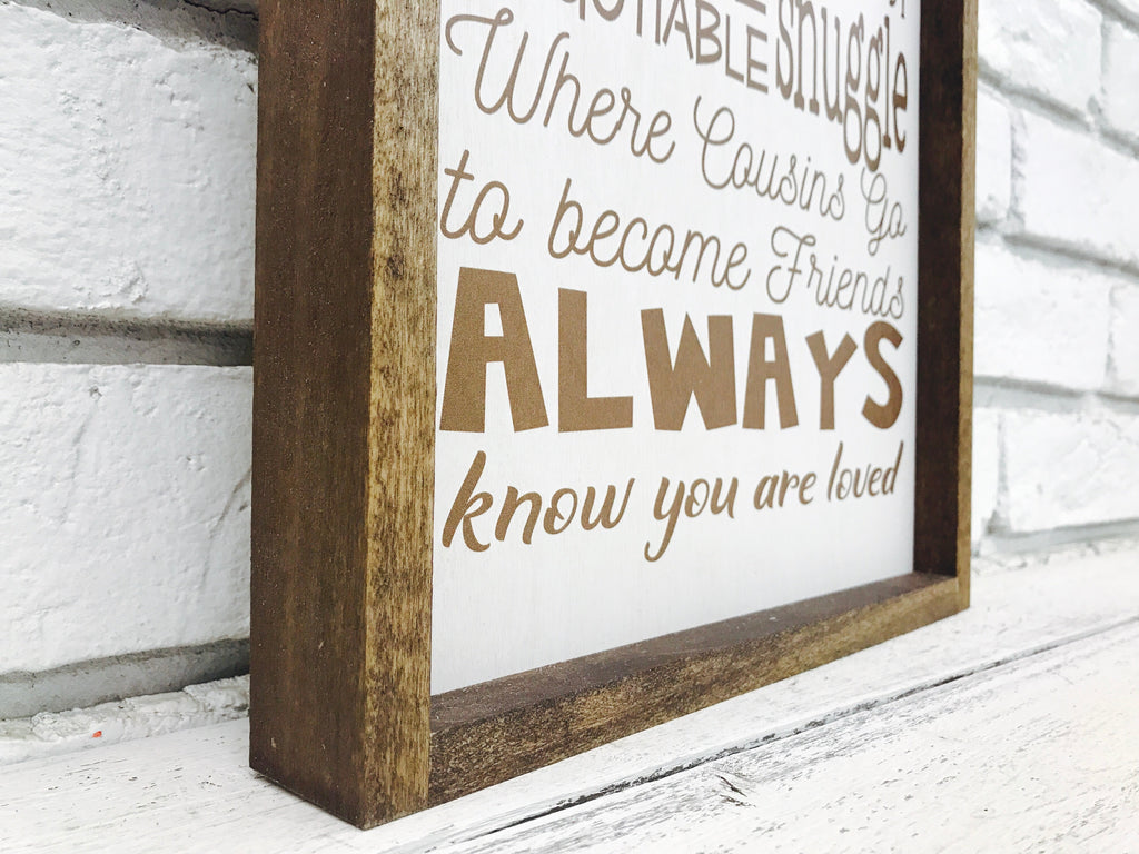 "Grandma and Grandpa's House Rules" Wooden Sign