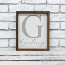 Load image into Gallery viewer, Personalized Family Last Name and Initial Sign on Wood