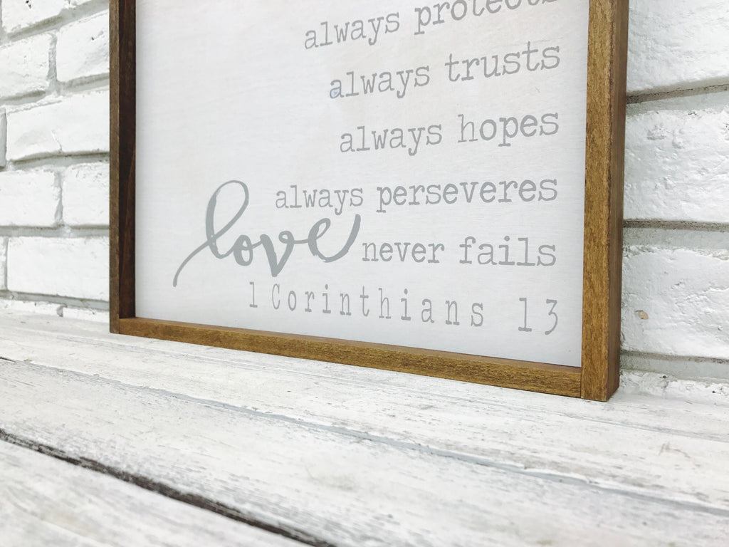 "Love is Patient..." Wooden Sign