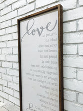 Load image into Gallery viewer, &quot;Love is Patient...&quot; Wooden Sign