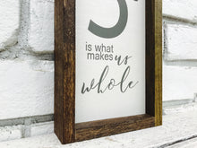 Load image into Gallery viewer, Family Number Sign Three - 3 is What Makes Us Whole Wooden Sign