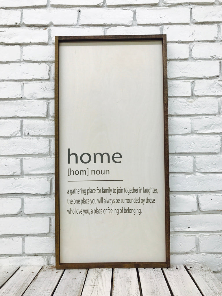 "Home [Home] Noun..." Wooden Farmhouse Home Decor Sign