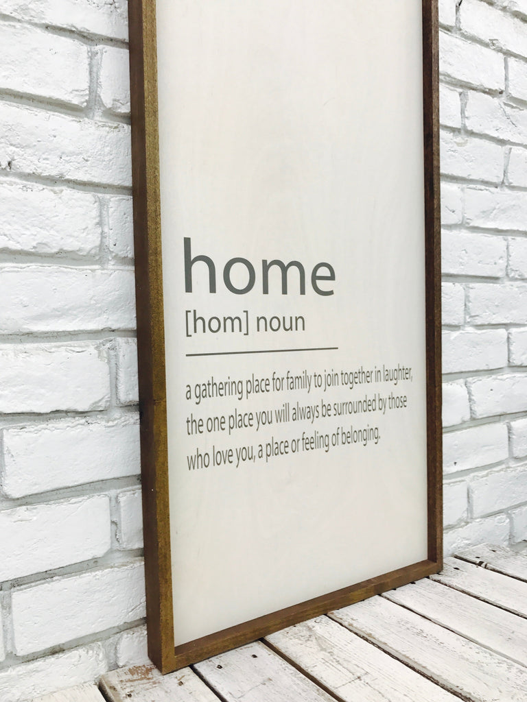 "Home [Home] Noun..." Wooden Farmhouse Home Decor Sign