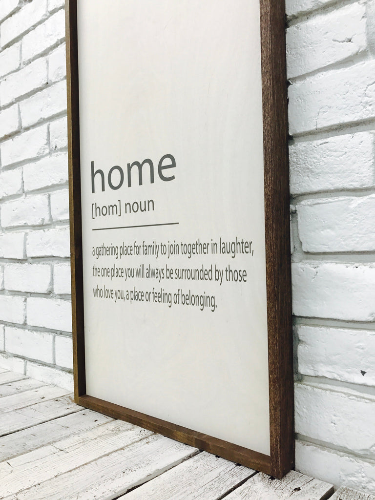 "Home [Home] Noun..." Wooden Farmhouse Home Decor Sign