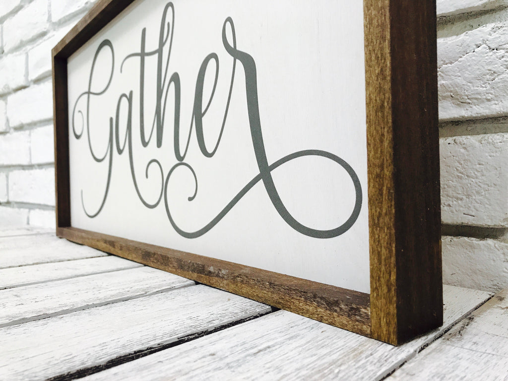 "Gather" Wooden Farmhouse Sign